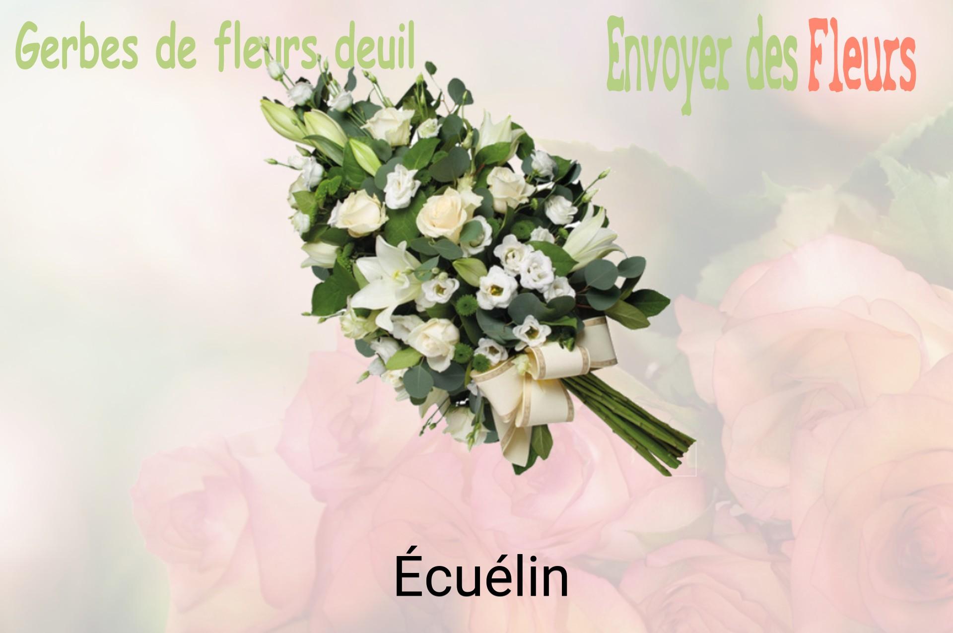 Gerbe de fleurs de deuil livrée à Écuélin